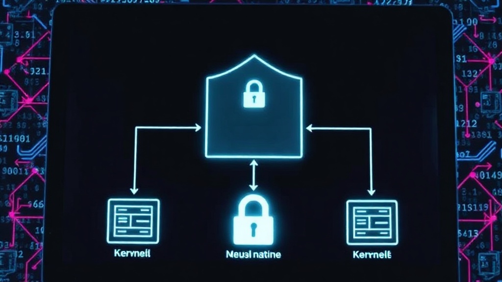Diagram illustrating a virtual machine escape scenario exploiting kernel memory management.