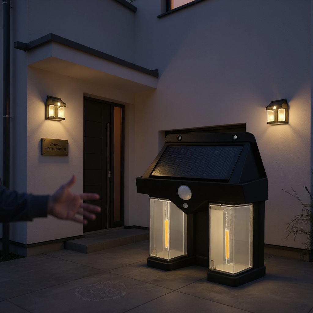 LumenLux Solar Wall Lamp - Outdoor Motion Sensor Security Light photo 7