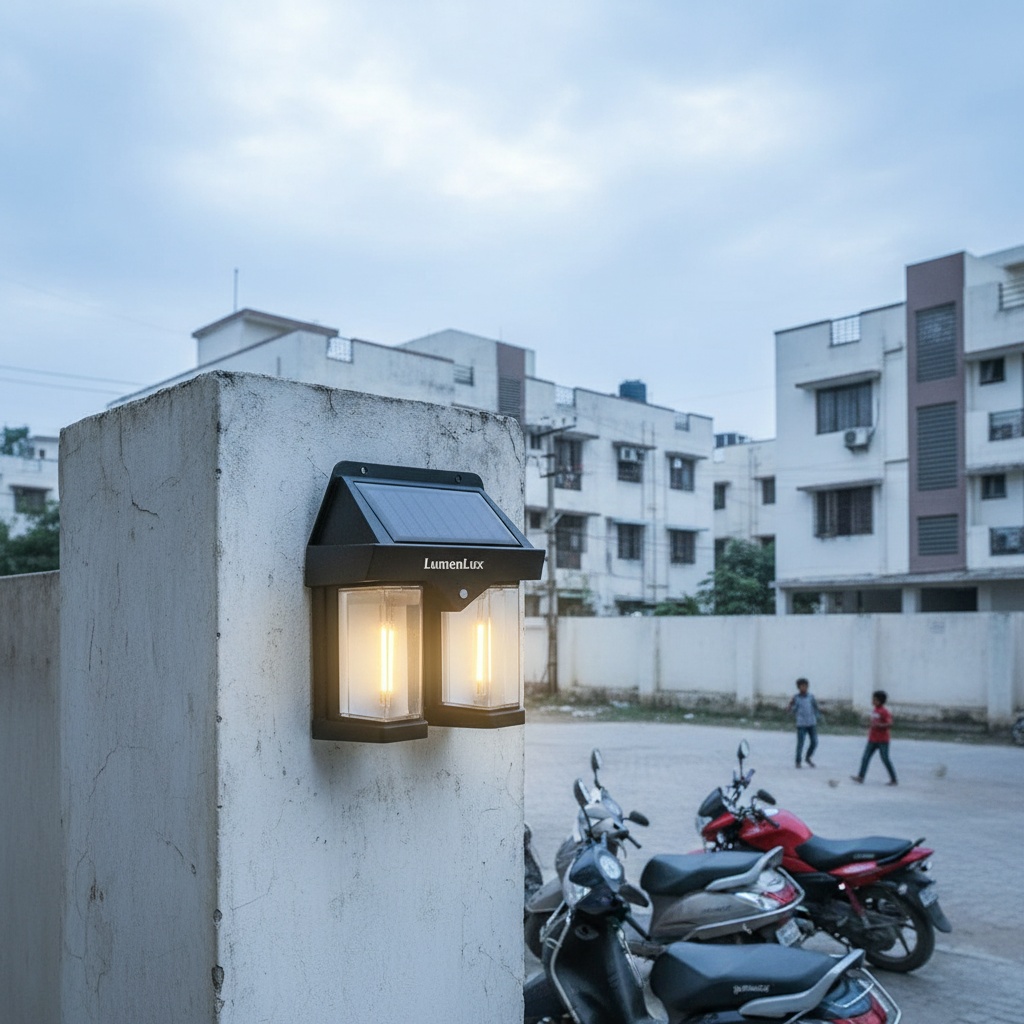LumenLux Solar Wall Lamp - Outdoor Motion Sensor Security Light photo 3