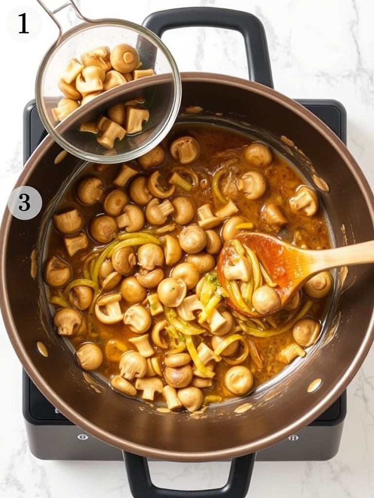 sauce champignon preparation