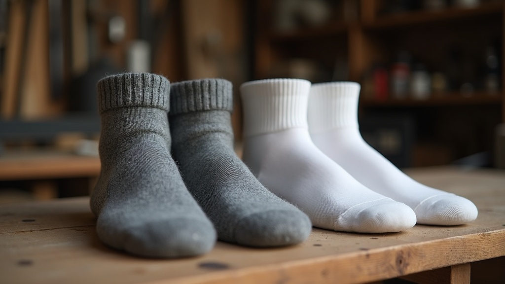 Wool work socks vs cotton athletic socks compared side by side