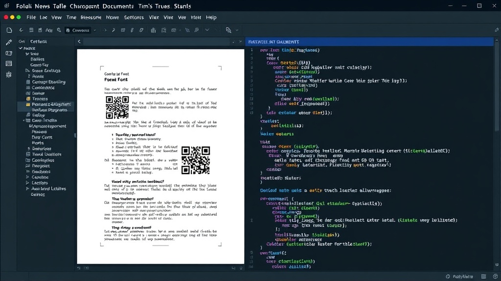 Example of a document showing QR codes rendered using Jim's TrueType Font