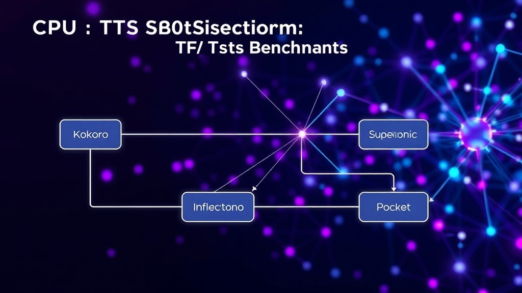 Diagram illustrating the CPU-based TTS benchmark setup and model architectures.
