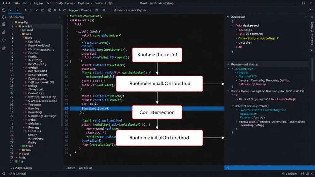 Diagram illustrating Unity's initialization lifecycle with RuntimeInitializeOnLoadMethod