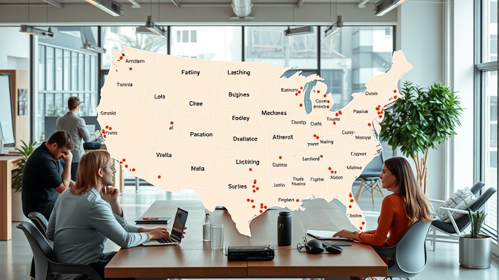 Map of the United States highlighting diverse cities with emerging AI talent clusters.
