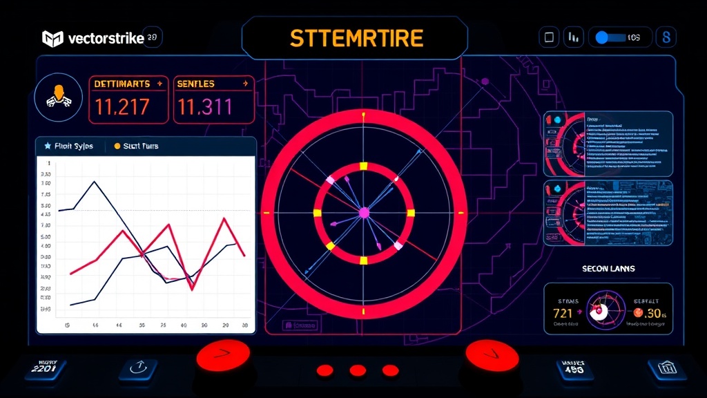 Screenshot of the Vector Strike arcade game interface