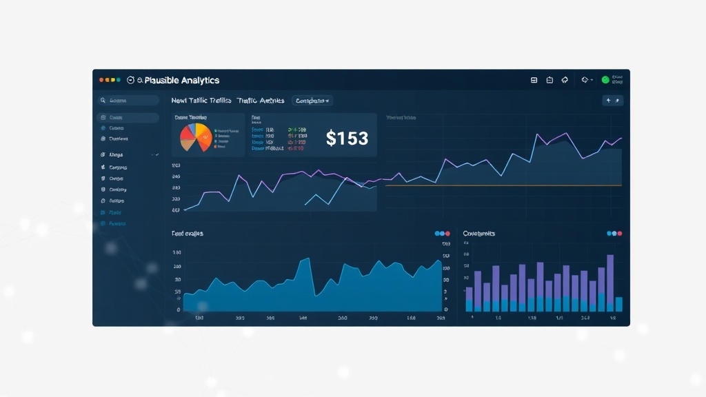 Plausible Analytics dashboard displaying website traffic metrics without cookies