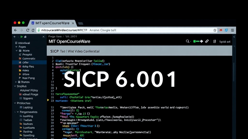 MIT OpenCourseWare homepage displaying the SICP 6.001 course material