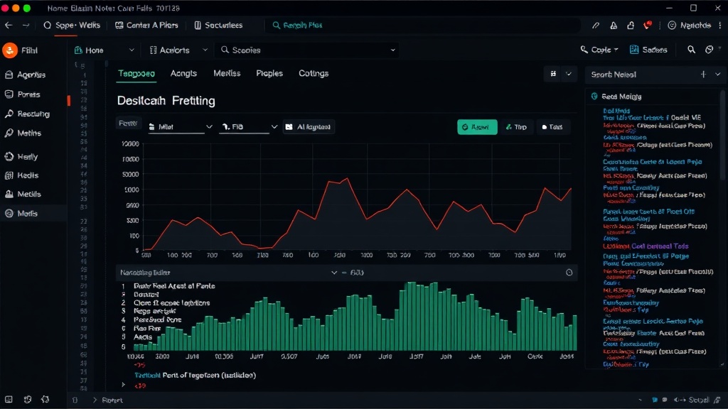Dashboard visualization of AI agent performance metrics over time