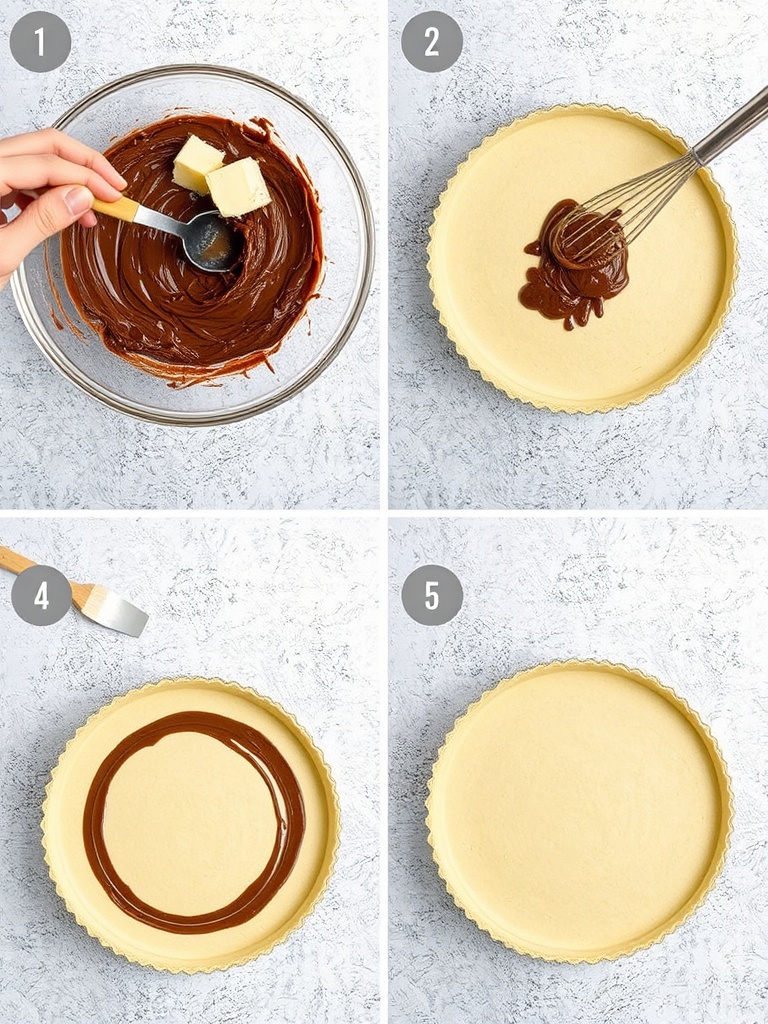 tarte chocolat poire preparation