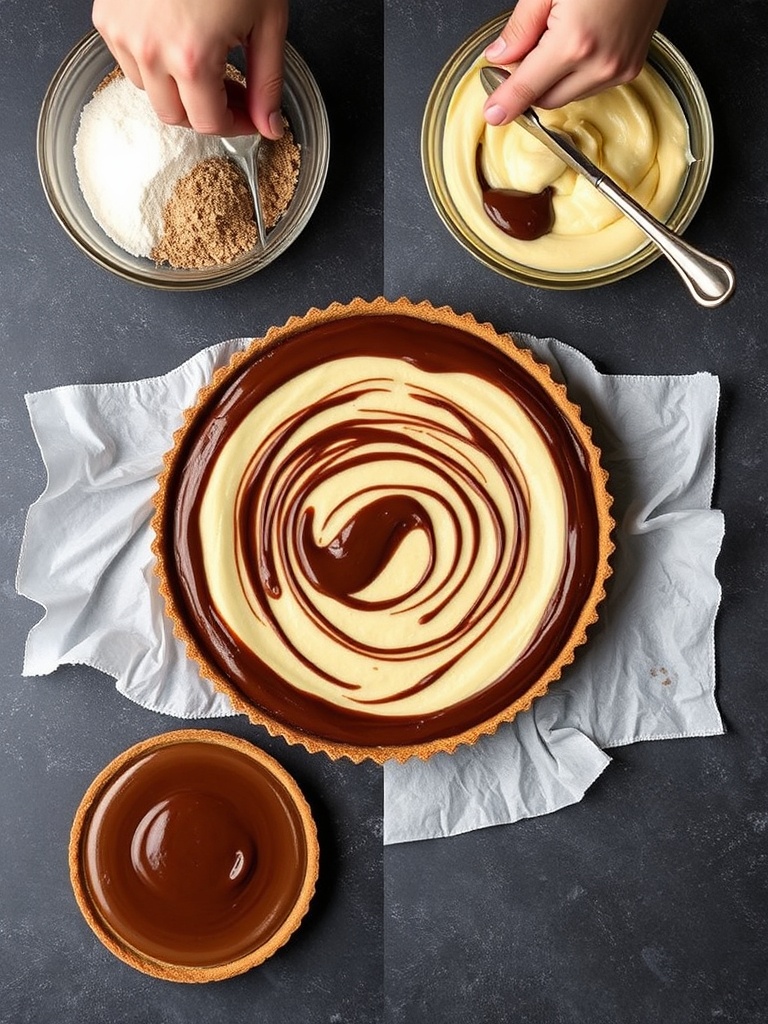 tarte chocolat poire preparation