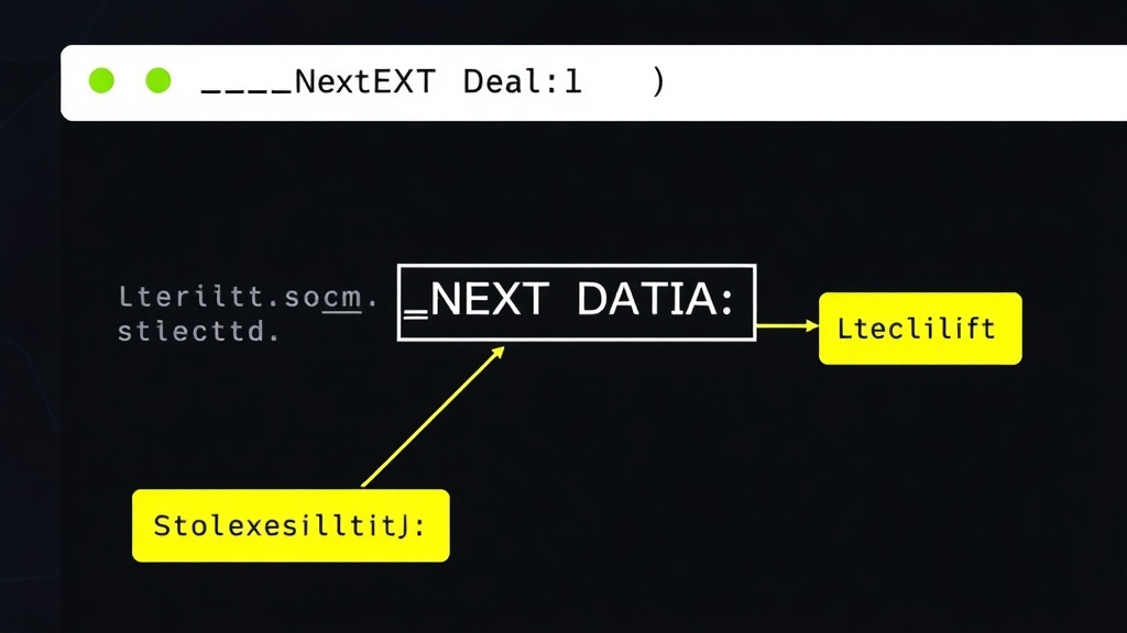 Diagram showing the __NEXT_DATA__ script tag structure in a Next.js application.