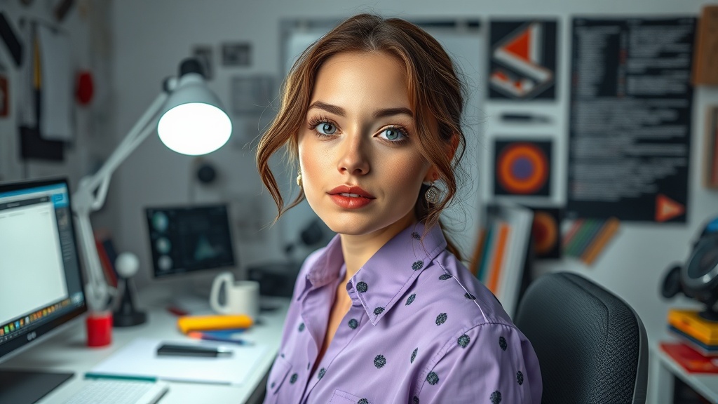 Conceptual art depicting an AI-generated actress with digital rendering elements.