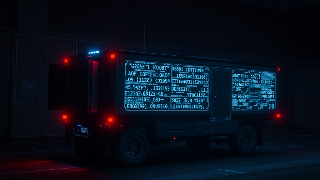 Artist's rendition of a mobile electronic warfare unit deployed for space defense operations.