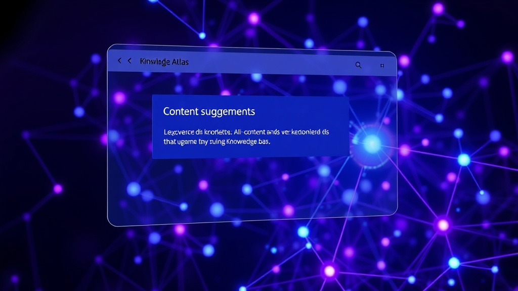 Fini's Knowledge Atlas interface demonstrating an AI-generated content suggestion