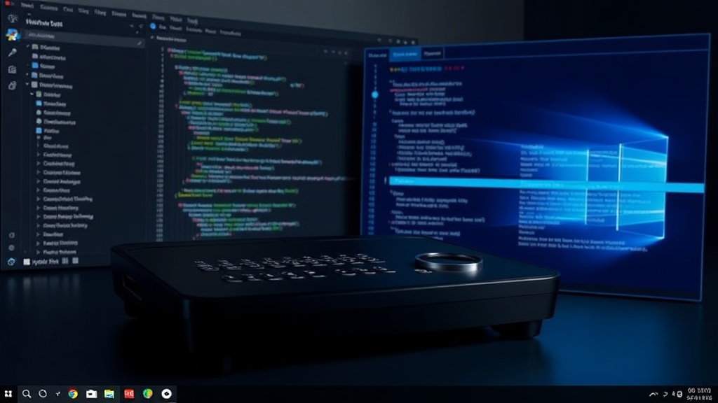 Valve's Steam Deck hardware alongside Windows 11 interface