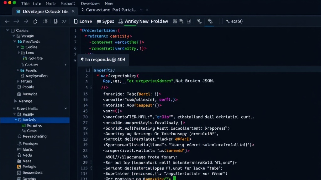 Browser developer tools Network tab highlighting a 404 response with HTML content