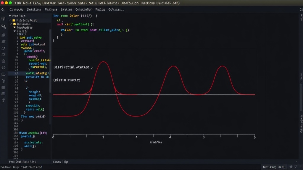 Conceptual diagram illustrating discrete states represented as continuous distributions with Dirac delta peaks.