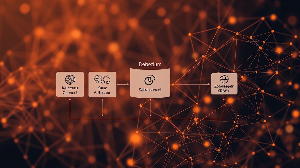 Diagram illustrating Debezium architecture with Kafka Connect and Zookeeper/KRaft