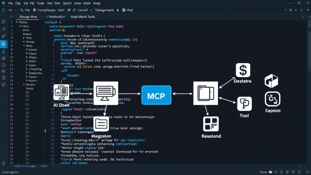 Diagram illustrating MCP Server acting as a bridge between AI clients and various external tools.