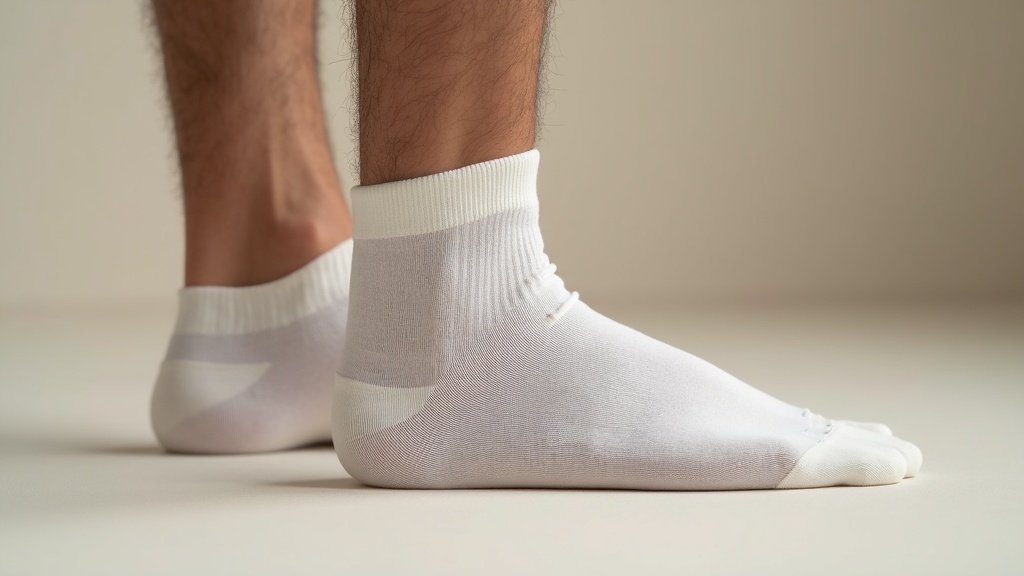 Bamboo diabetic-friendly work sock showing non-binding cuff and seamless toe