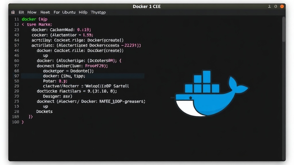 Terminal output showing Docker CE installation commands on Ubuntu