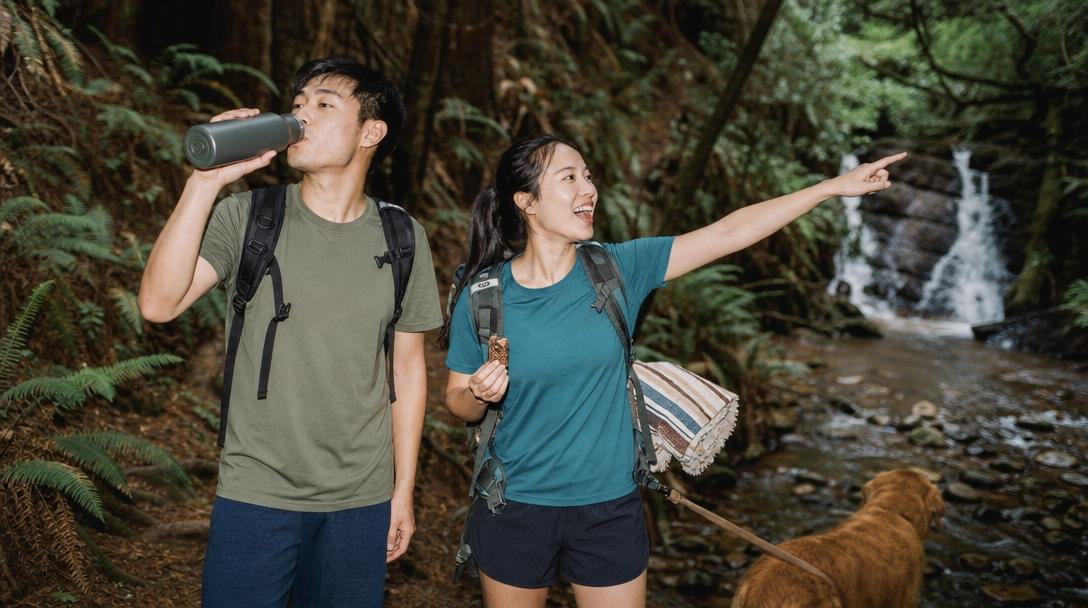 Various fiber types for hiking shirts shown side by side