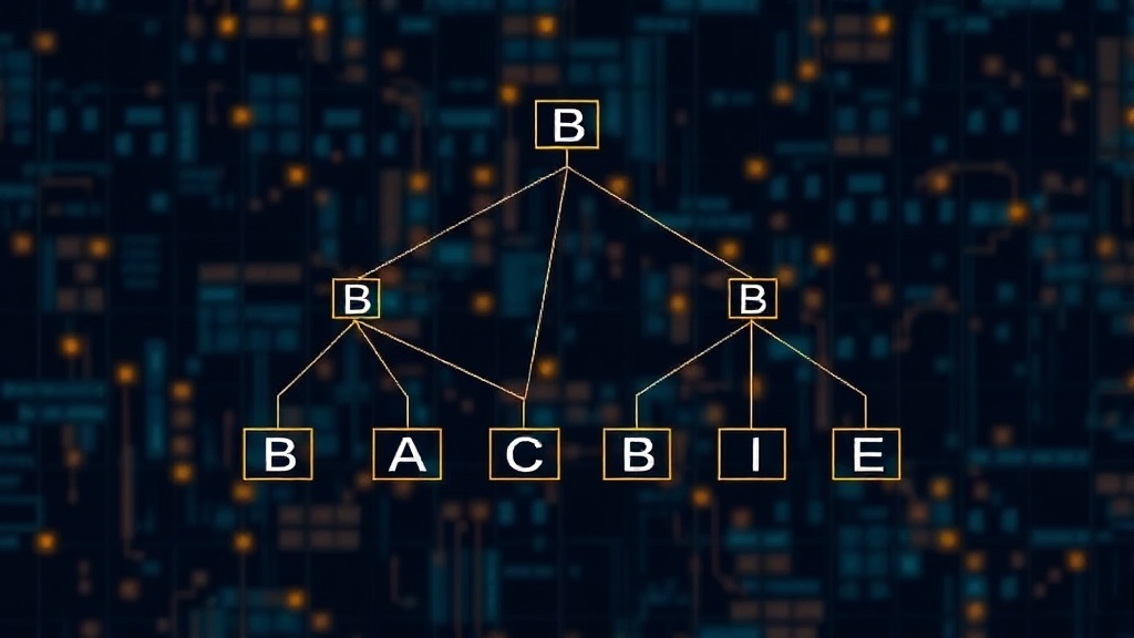 Diagram illustrating a B-tree data structure for database indexing