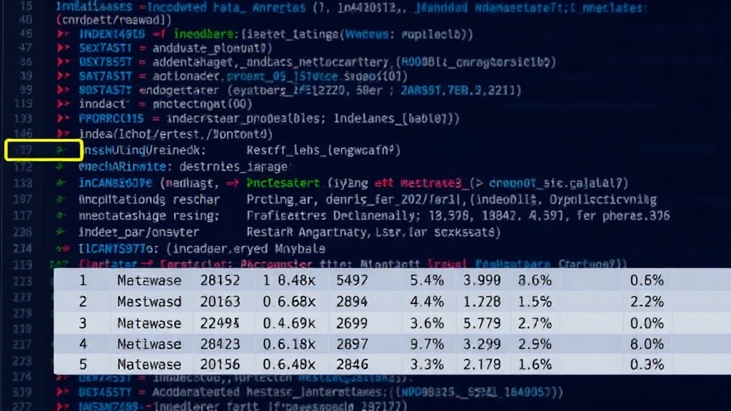 Example of a database query plan output showing index usage