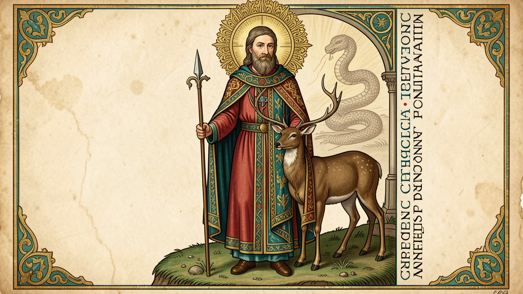 St. Pelagius – Keltischer Theologe, illuminiertes Manuskript-Porträt