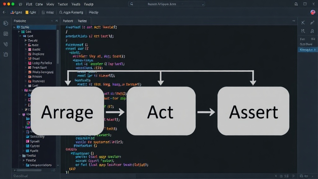 Illustrative diagram showing the Arrange-Act-Assert (AAA) testing pattern