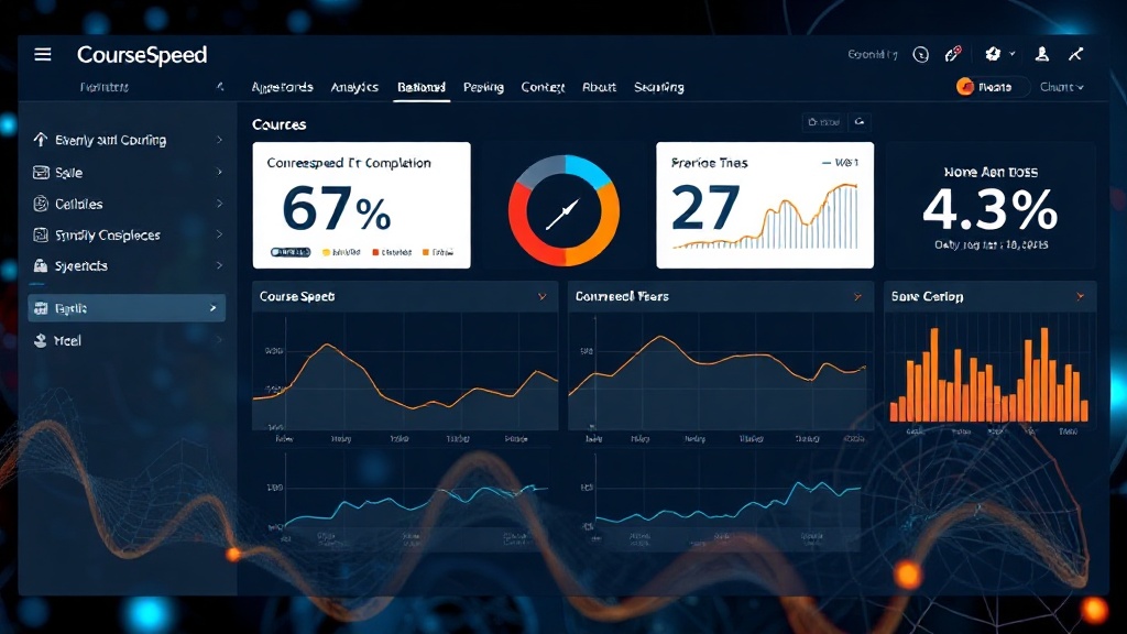 CourseSpeed dashboard showing anomalous 14-hour course completion in 47 minutes due to 16x speed test