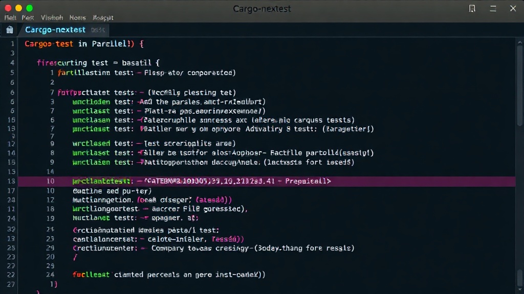 Terminal output showing Cargo-nextest executing tests in parallel with clear success/failure indicators