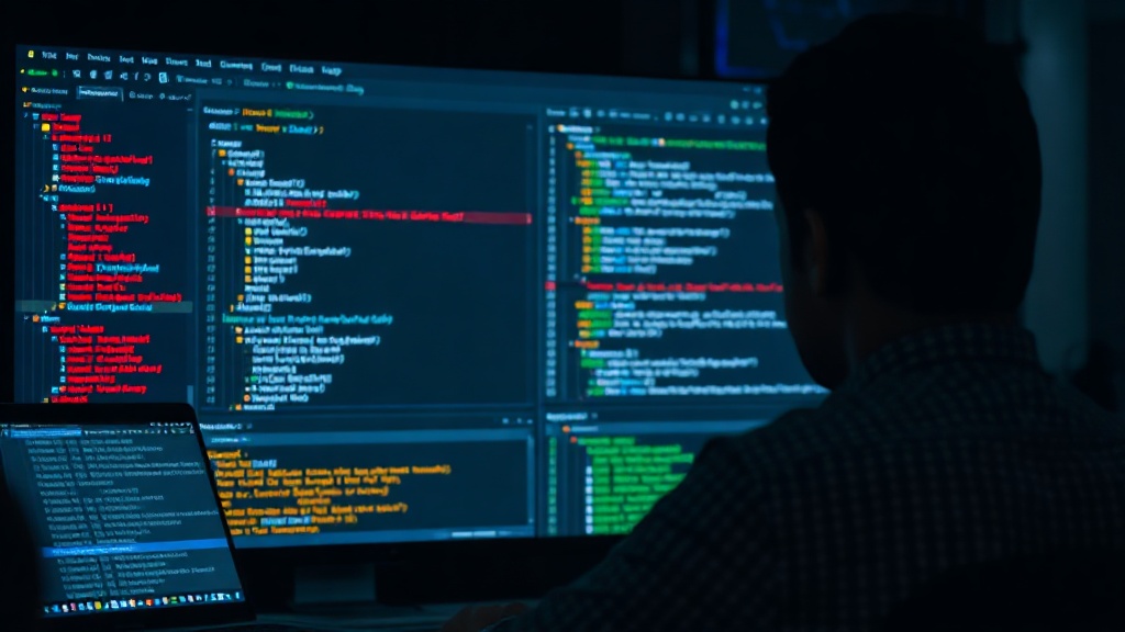 Developer monitoring a dashboard showing AI agent execution flow and error logs
