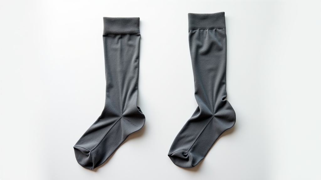 Comparison of correctly worn versus bunched compression sock