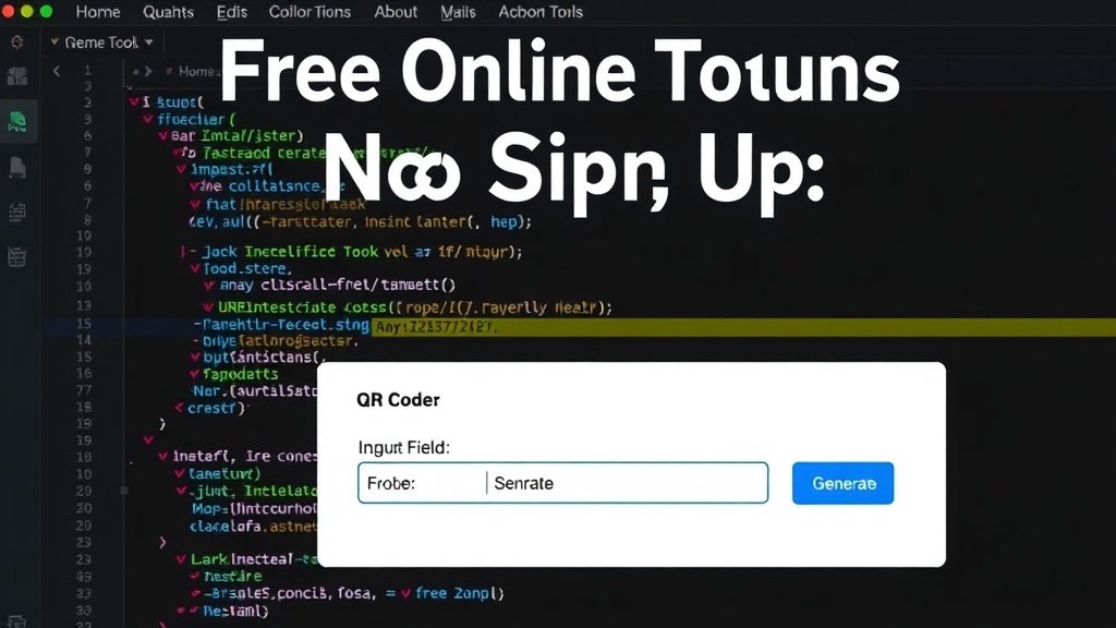 User interface of the QR Code Generator tool with input field and generate button