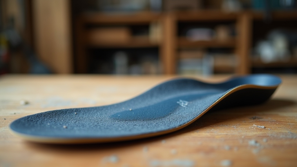 Aftermarket insole showing arch support structure and gel heel cup