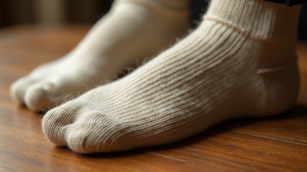 Close-up of Darn Tough Steely sock Merino wool weave