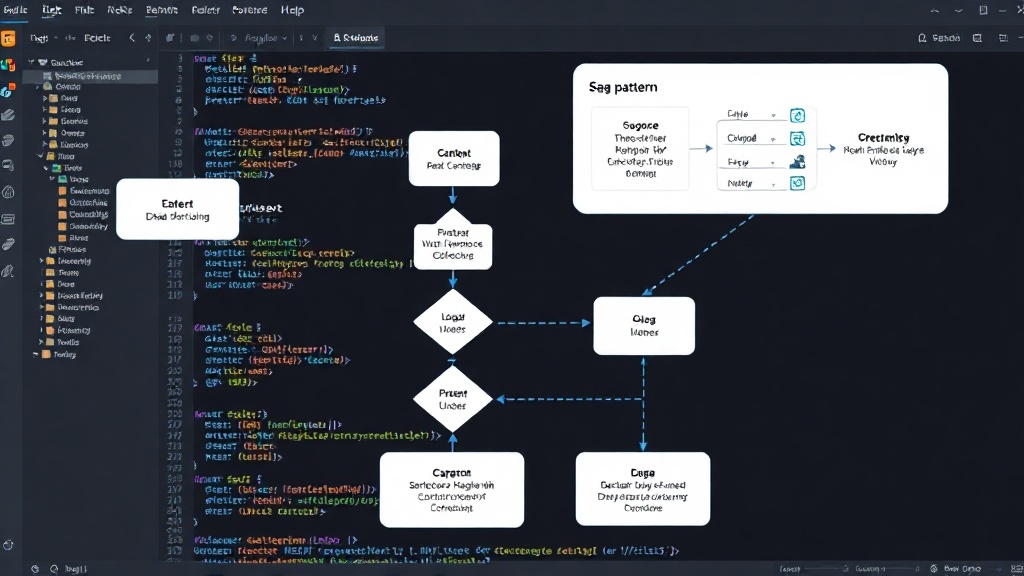 Flowchart illustrating the Saga pattern for e-commerce checkout