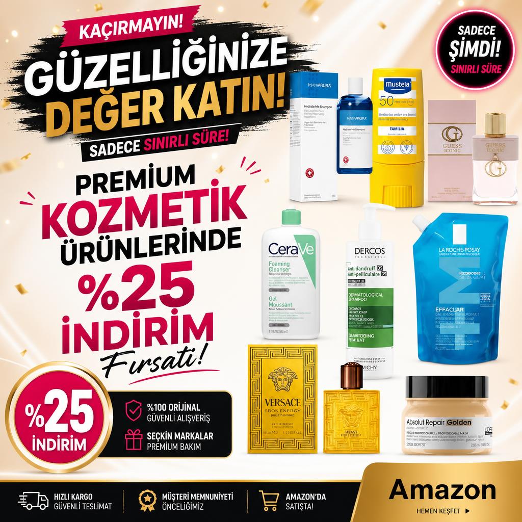 PREMİUM KOZMETİK ÜRÜNLERİNDE %25 İNDİRİM FIRSATI!