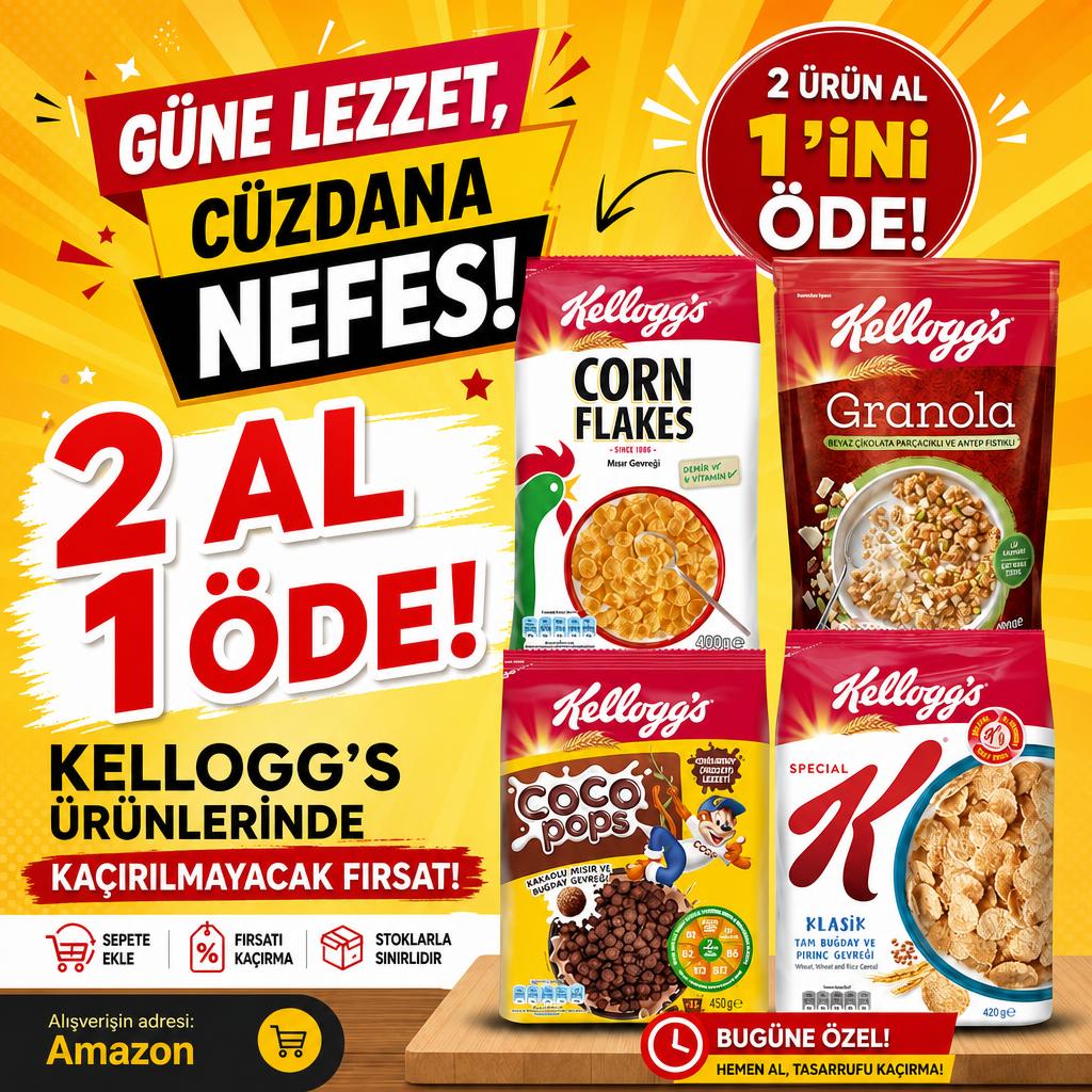 KELLOGG'S ÜRÜNLERİNDE 2 AL 1 ÖDE FIRSATI!