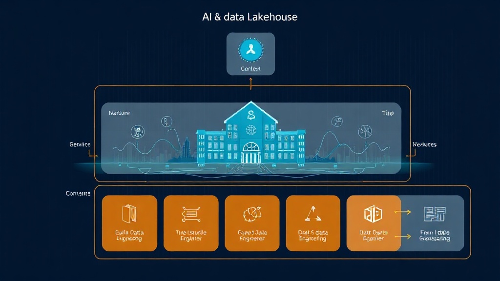 Diagram illustrating the components of a modern data lakehouse architecture.