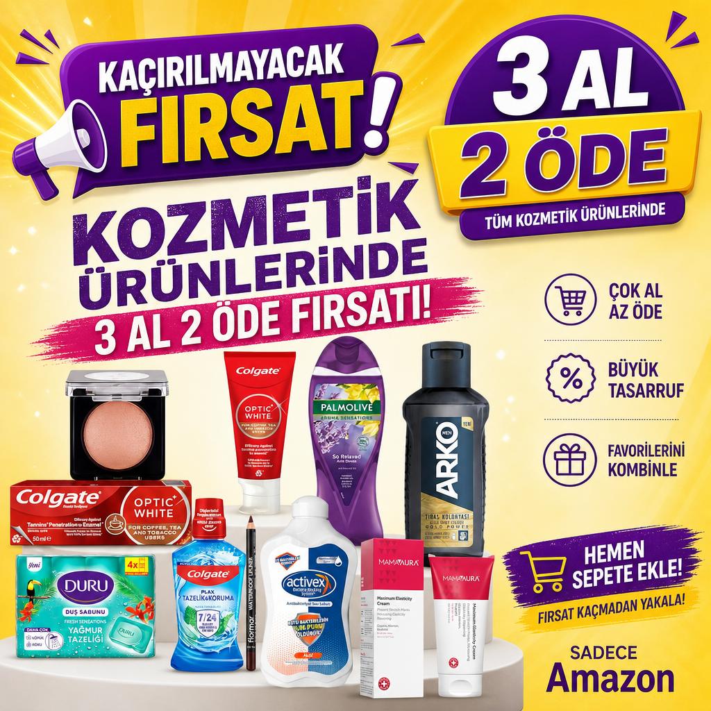 KOZMETİK ÜRÜNLERİNDE 3 AL 2 ÖDE FIRSATI!