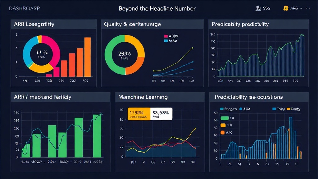 A dashboard displaying various ARR metrics with a focus on quality and predictability indicators.
