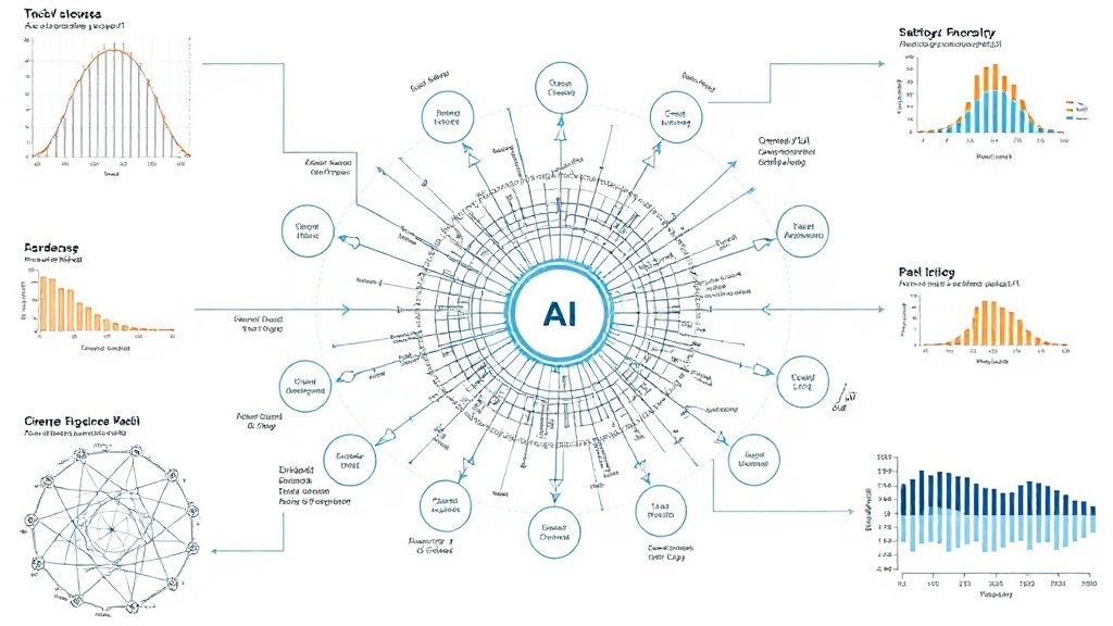 Diagram illustrating a complex, interconnected AI agentic process workflow