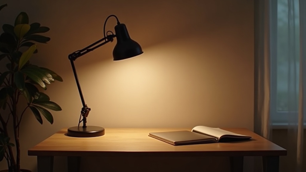 Task lighting for home office without overhead lights