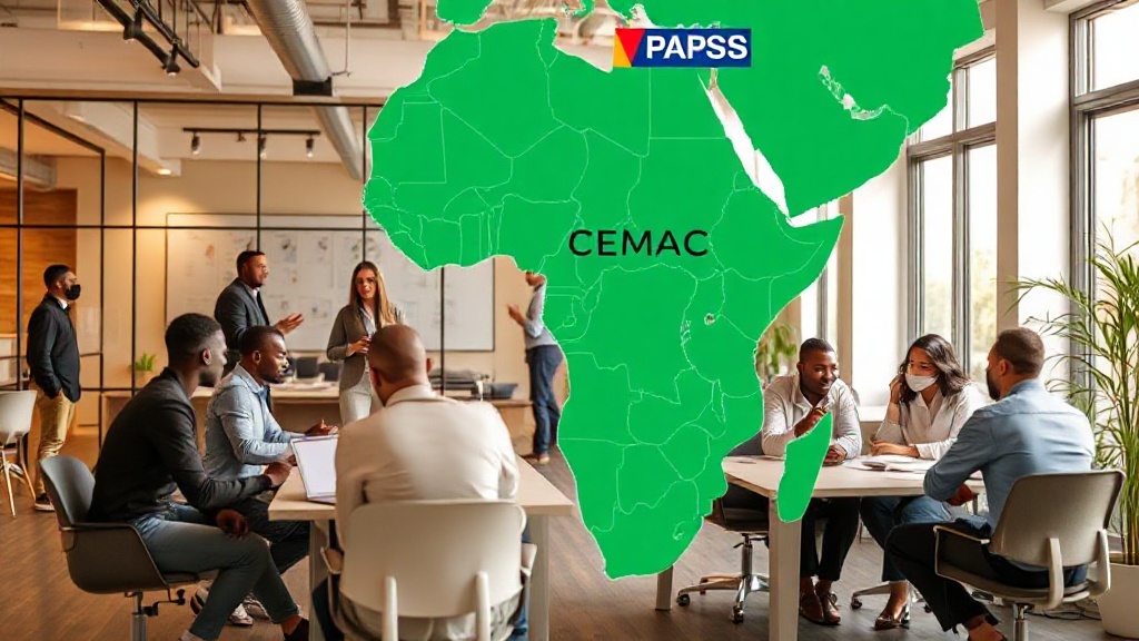 African map highlighting CEMAC region and PAPSS network expansion