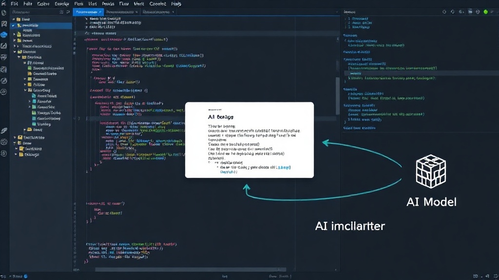 Diagram illustrating the flow of code from a developer's IDE to an AI model and back