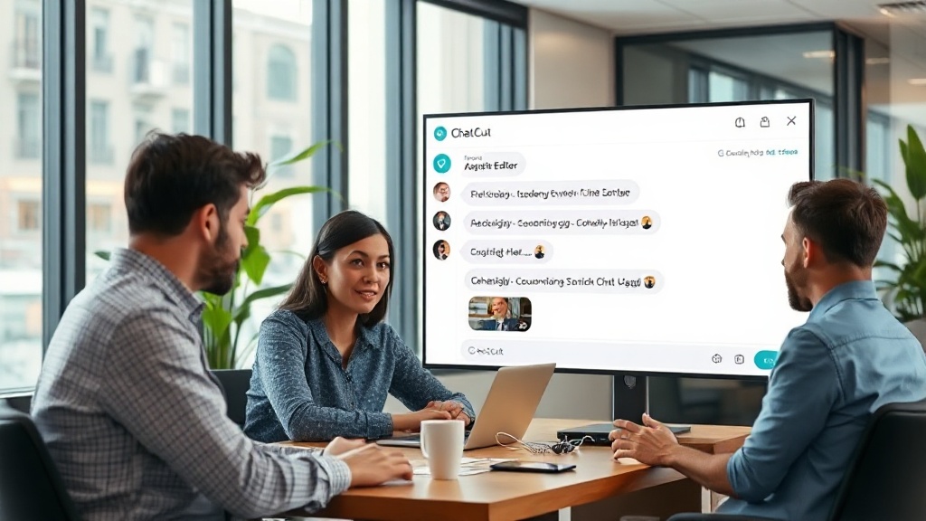 ChatCut user interface demonstrating AI-powered video editing commands within a chat window.