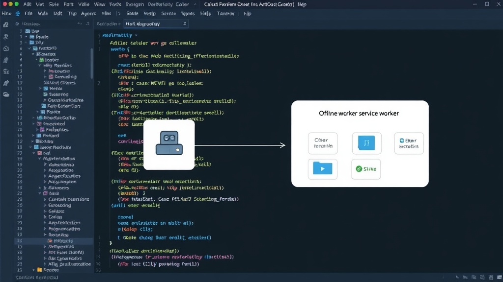 Diagram illustrating the offline-first PWA architecture with a service worker